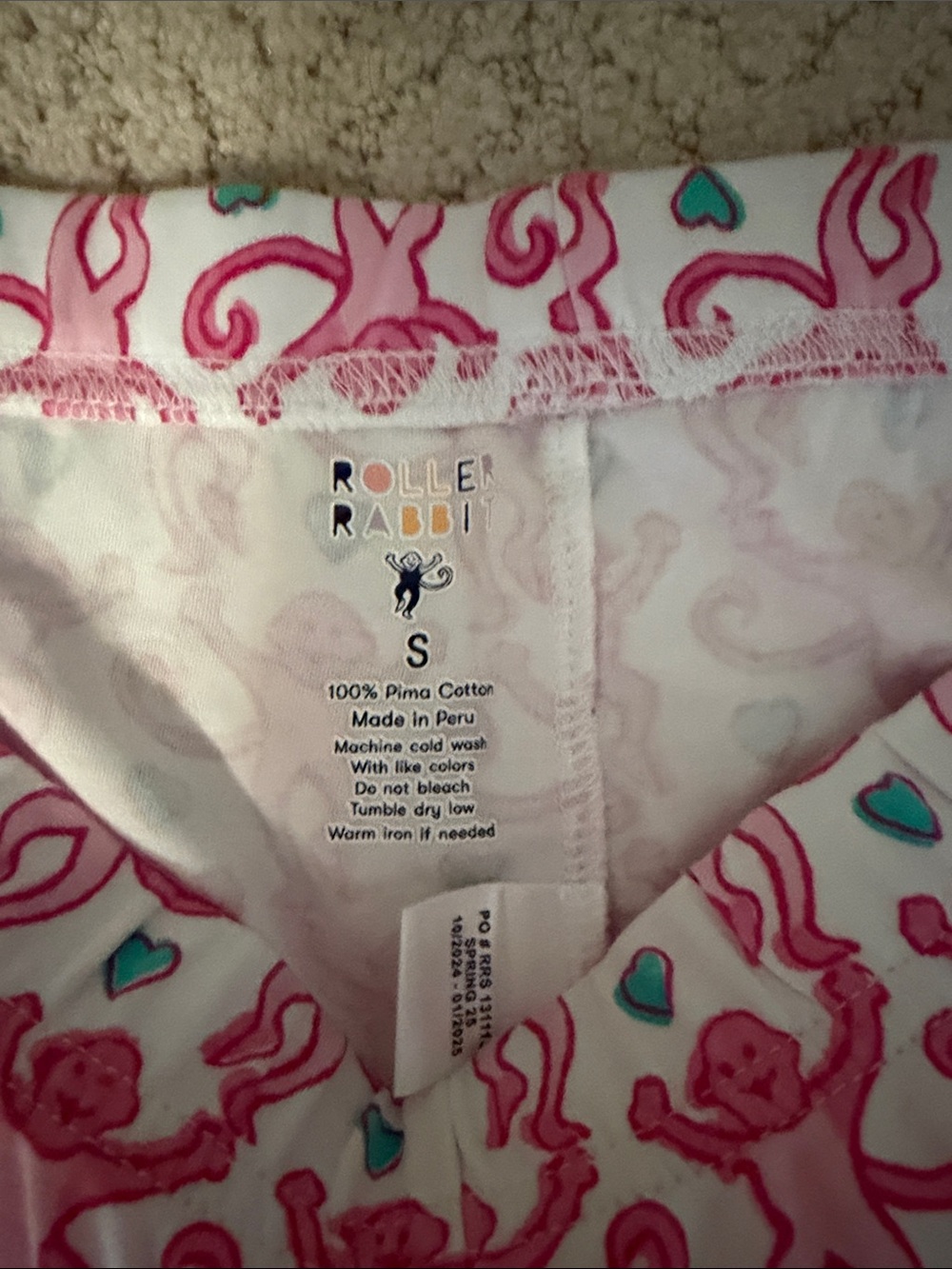 Roller Rabbit Pink PJ Set Size S - Picture 6 of 6